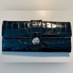 Brighton Black Croc-Embossed Wallet